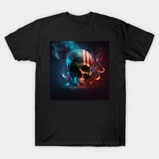 American Flag and Skull Art T-Shirt